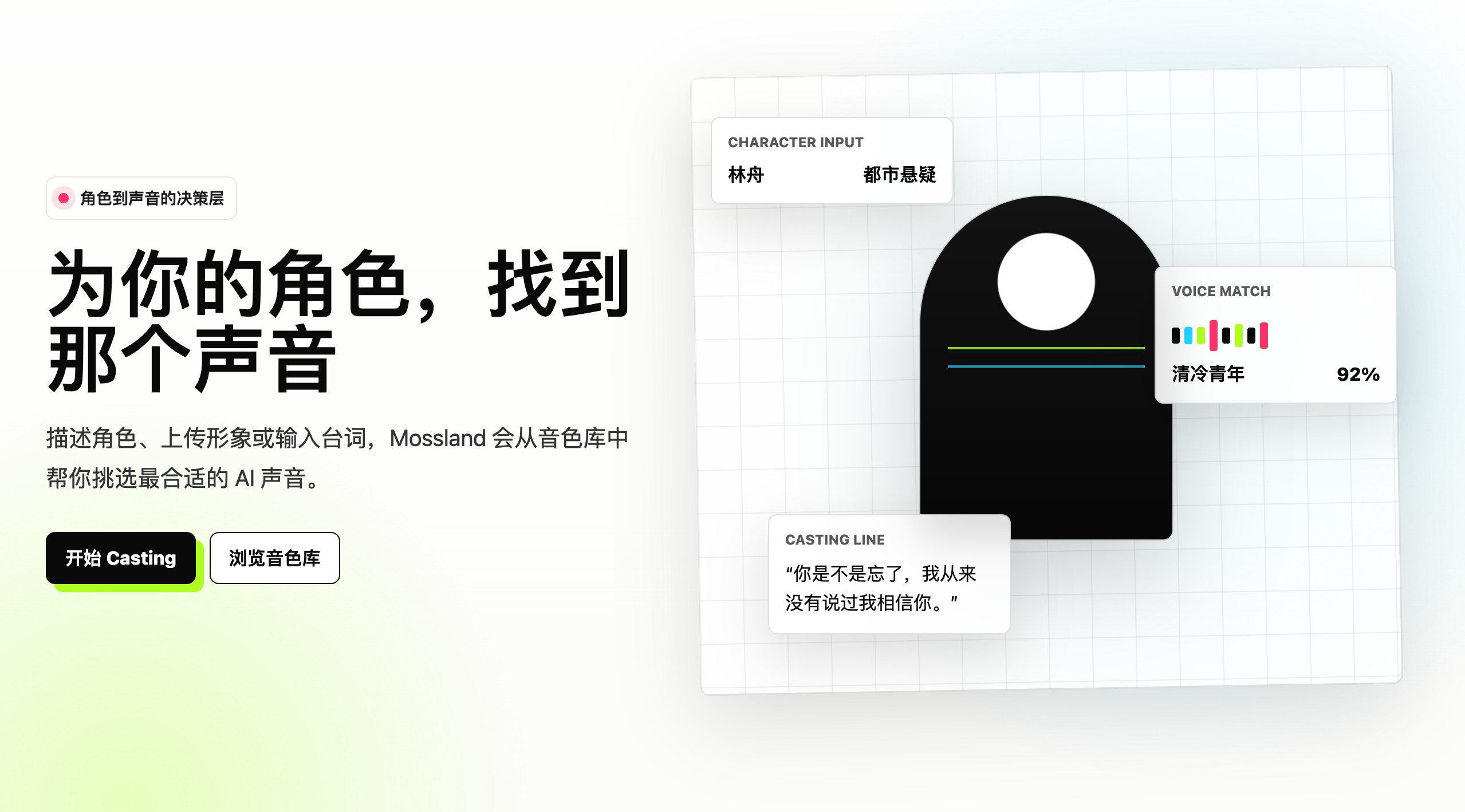 AI Voice Casting 产品构思网站封面